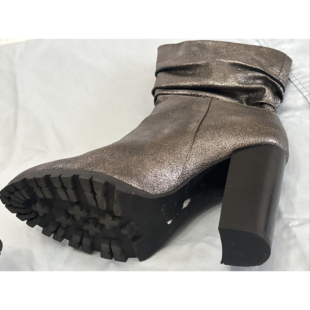 Katy Perry Women’s The Raina Gunmetal Metallic Slouchy Mid-Calf Heeled Boots 7 - Picture 7 of 13